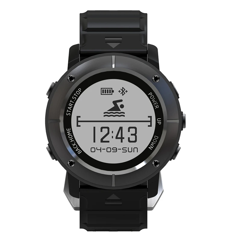 UW80 умные часы мужские с компасом монитор сердечного ритма 450 мАч батарея MTK 2523 gps Смарт-часы для мужчин PK s968 s222 - Цвет: gray