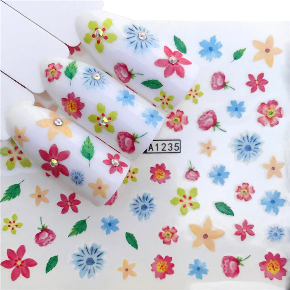 professional 10pcs/set nail sticker DIY Nail Applique Adhesive Flower
