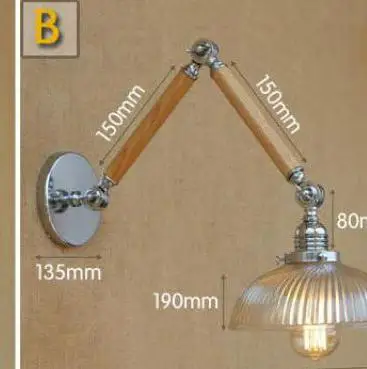Hotelzimmer glas lampenschirm wandleuchten holz eisen inoor Wandleuchte
