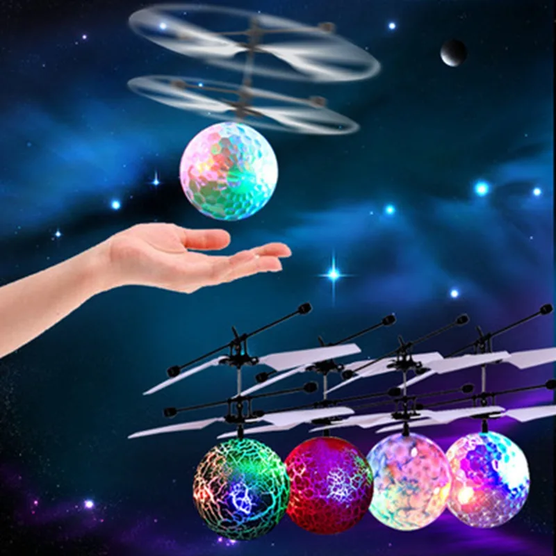 Colorful Induction Suspension Flashing Crystal Ball LED lighting Flying