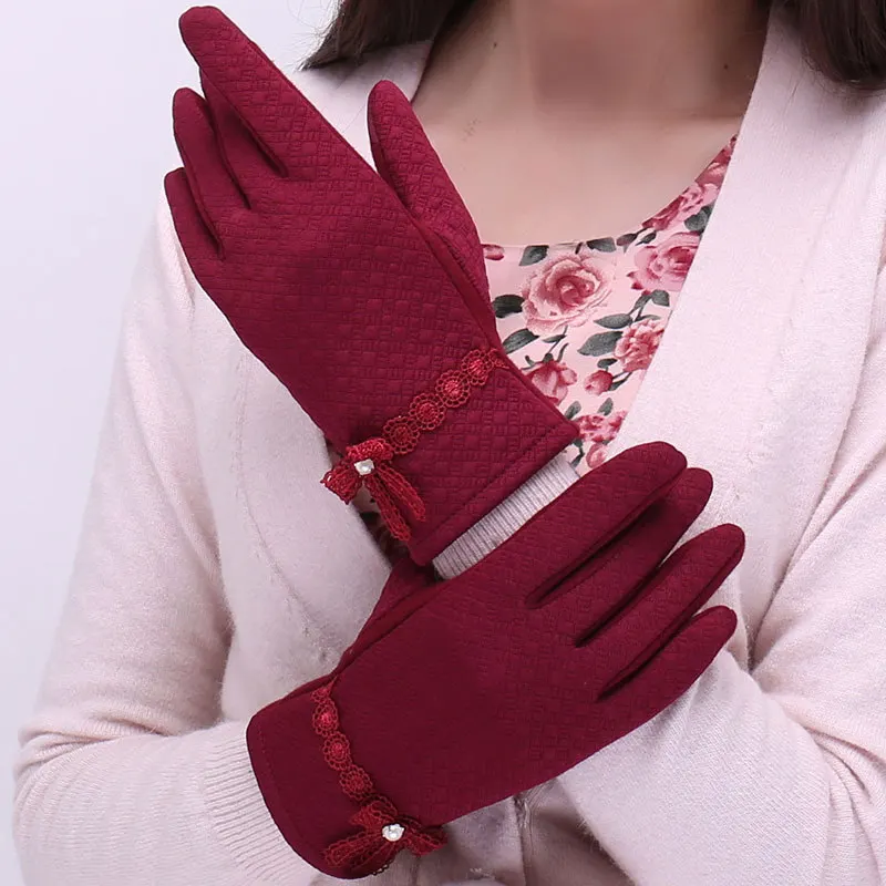 2019 New Woman Gloves Autumn Winter Plush Lined Thicken Keep Warm Touch Screen Design Female Driving Mittens XSS11