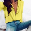 CROPKOP Fashion Casual Solid Color ladies office Tops Sexy Buttons Long sleeve Blouse 2022 new Spring Women Chiffon white Shirt ► Photo 2/6