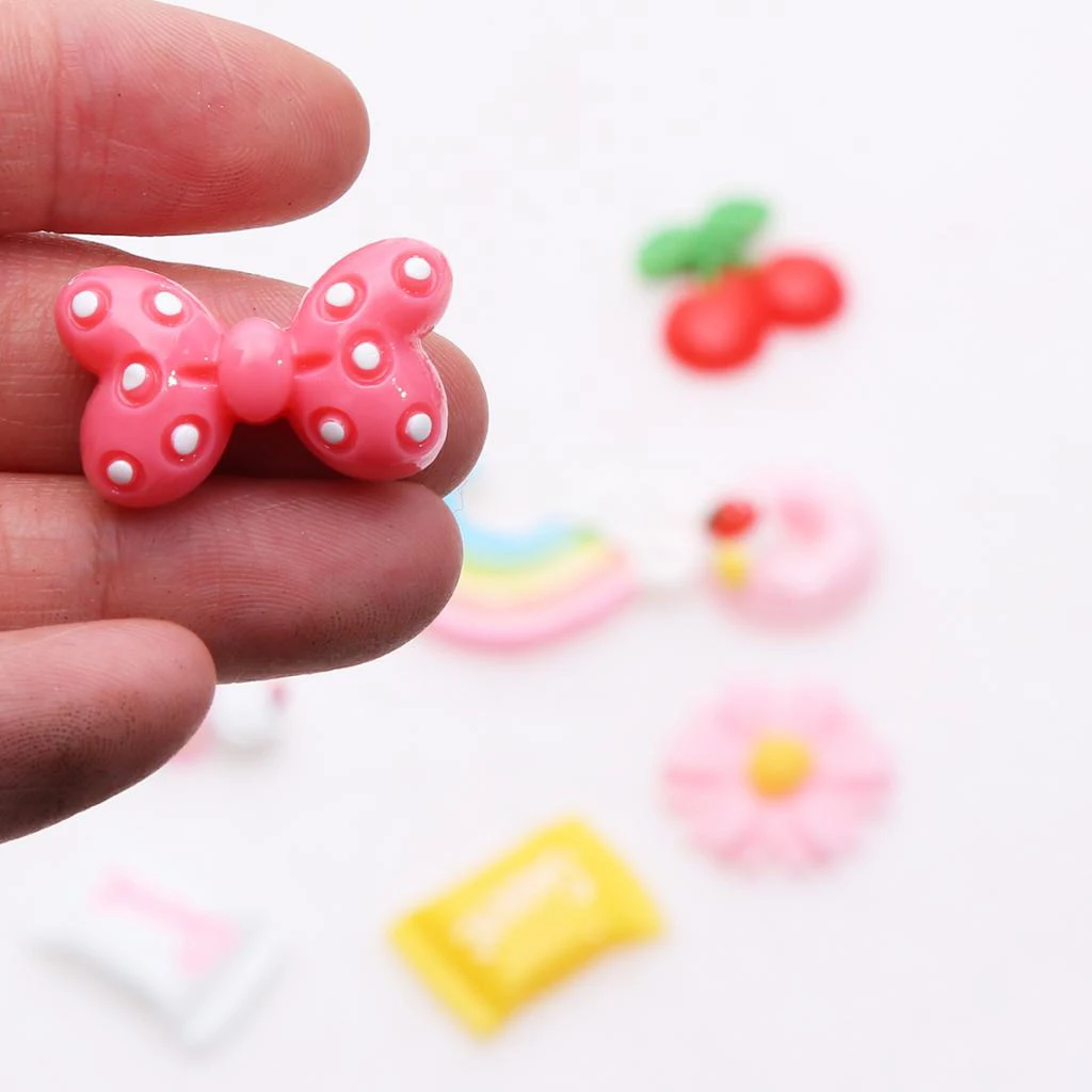 30pcs Kawaii Resin Flatback Cabochons Decoden Charms DIY Scrapbooking Phone Decor Embellishments