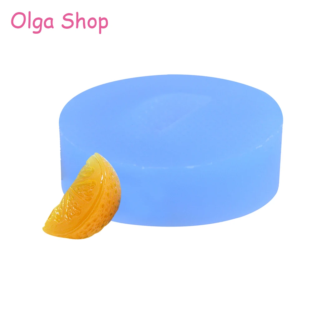 SYL019 Гибкая форма силиконовая форма-оранжевый кусок/ломтик миниатюрная еда, сладости, амулеты, кекс(глина Полимерная глина помадка