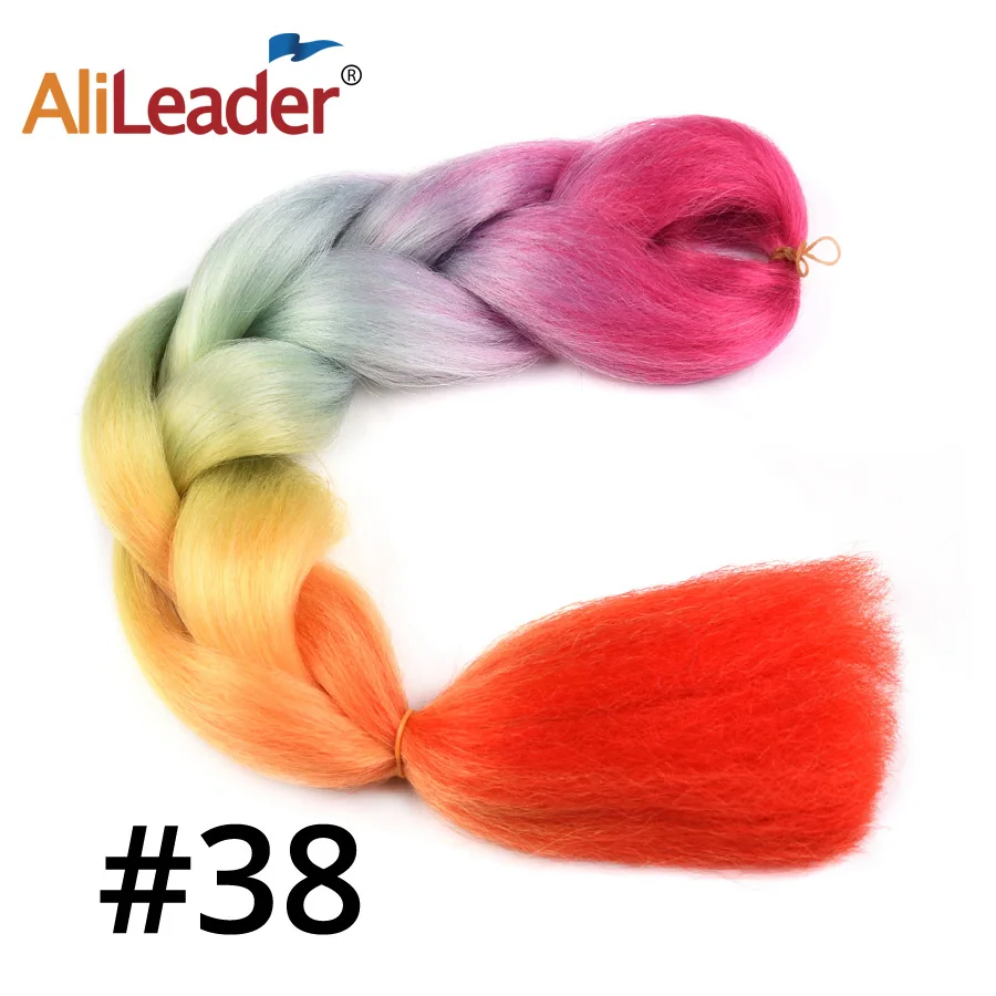 AliLeader, 24 дюйма, розовый, Омбре, розовый, фиолетовый, огромные косички, синтетические, вязанные, косички, волосы для наращивания, прически, 102 цветов - Цвет: 6/613