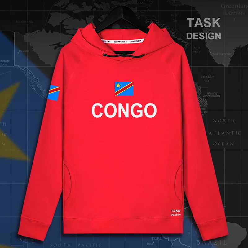 DR Congo COD DRC DROC Congo-Kinsha, мужская толстовка с капюшоном, пуловеры, толстовки, Мужская толстовка, новая уличная одежда, спортивная одежда - Цвет: hooded-red