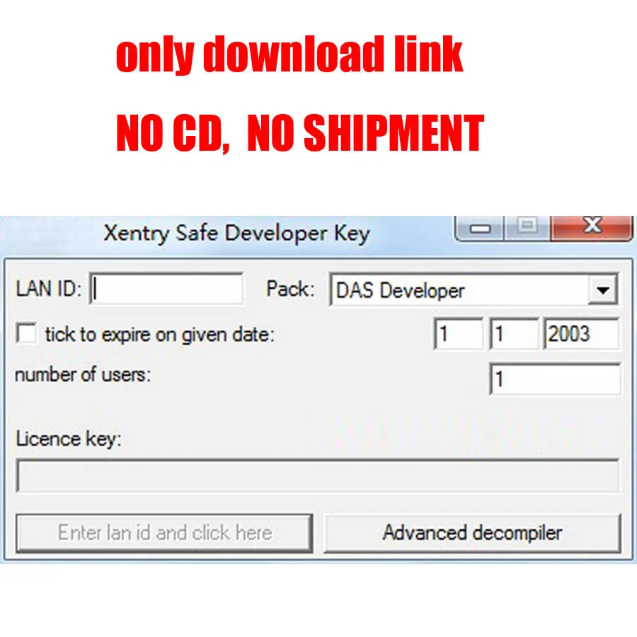 Для DAS разработчика Keygen программного обеспечения для Xentry Safe ключа разработчика - Цвет: download link no cd