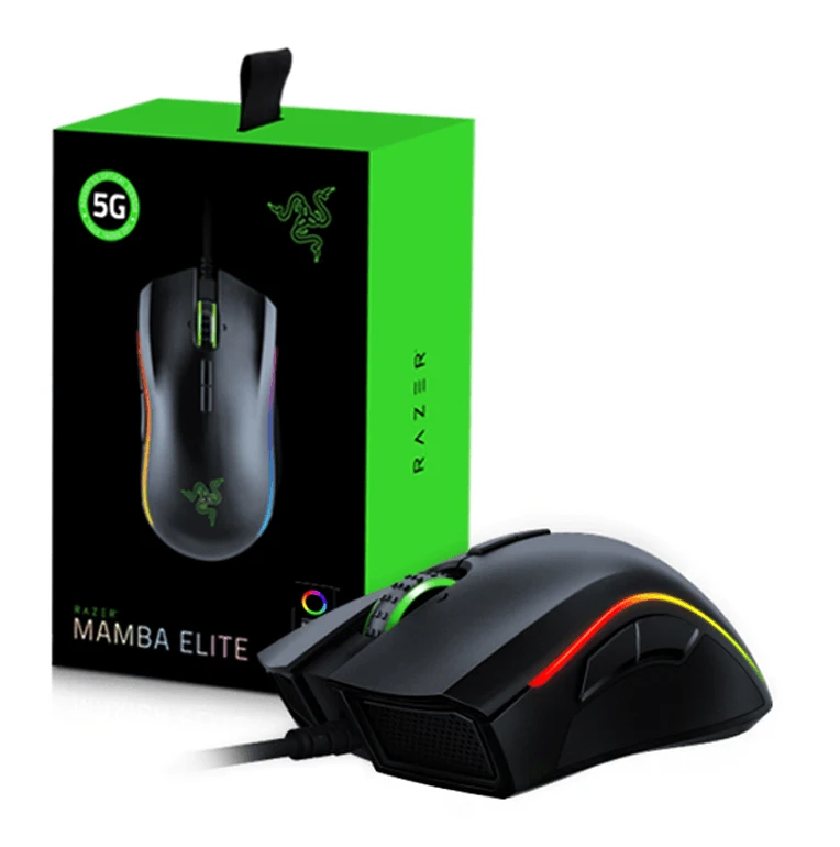 Razer Mamba Elite Проводная игровая мышь Chroma Lighting 16000 dpi 5G Оптический сенсор 9 программируемых кнопок эргономичный дизайн