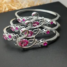 FLZB, ювелирные украшения для женщин, розовый кольцеобразный браслет с топазом из стерлингового серебра 925 пробы, популярный дизайн лебедя, счастливый угол, подарок для женщин и девочек