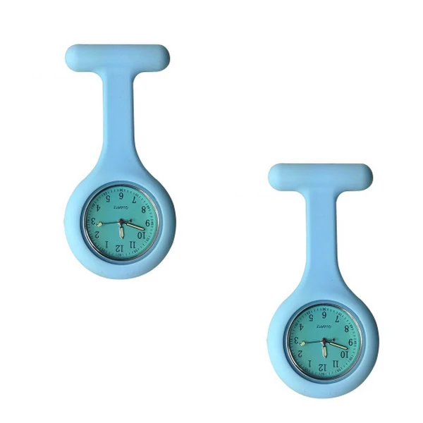 Высокое качество абсолютно новые часы медсестры силиконовый Карманный Брелок Брошь медсестры часы Туника батареи медицинские кварцевые часы - Цвет: skyblue