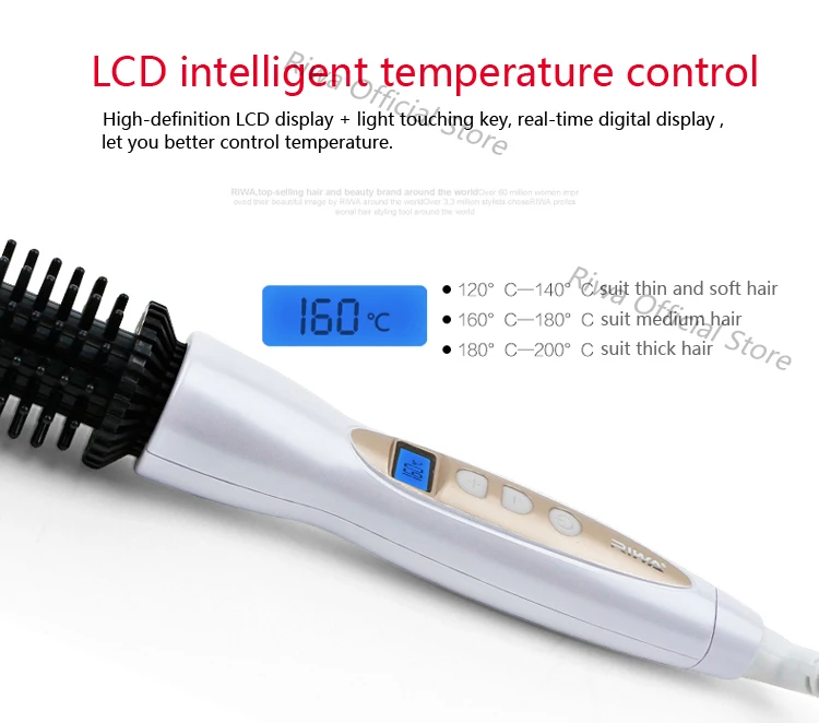 Riwa 4 в 1 многофункциональный электрический волосы бигуди выпрямитель женщины укладки волос инструмент щипцы круглая щетка z4-1