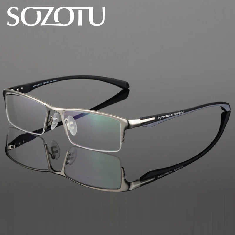 SOZOTU оправа для очков мужские компьютерные оптические очки оправа для мужских прозрачные линзы Armacao de YQ231 - Цвет оправы: YQ231 C03 Silver