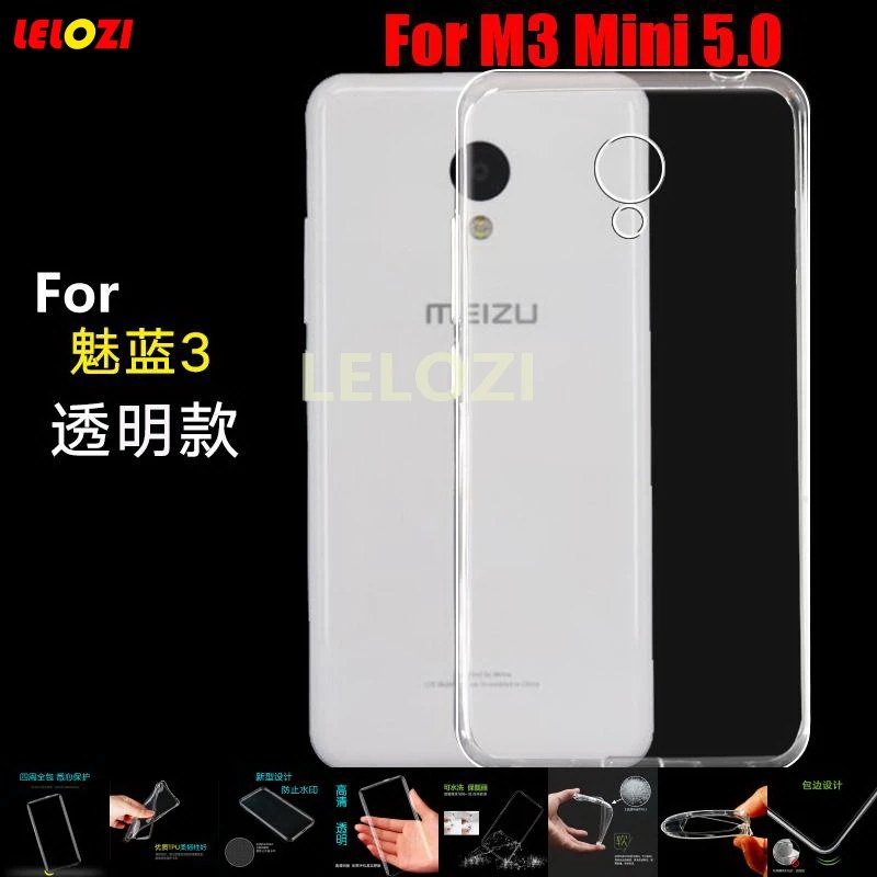 Lelozi ТПУ Ясно Мягкая прозрачная силиконовый гель capinha Капа чехол Carcasa для Meizu M3 мини