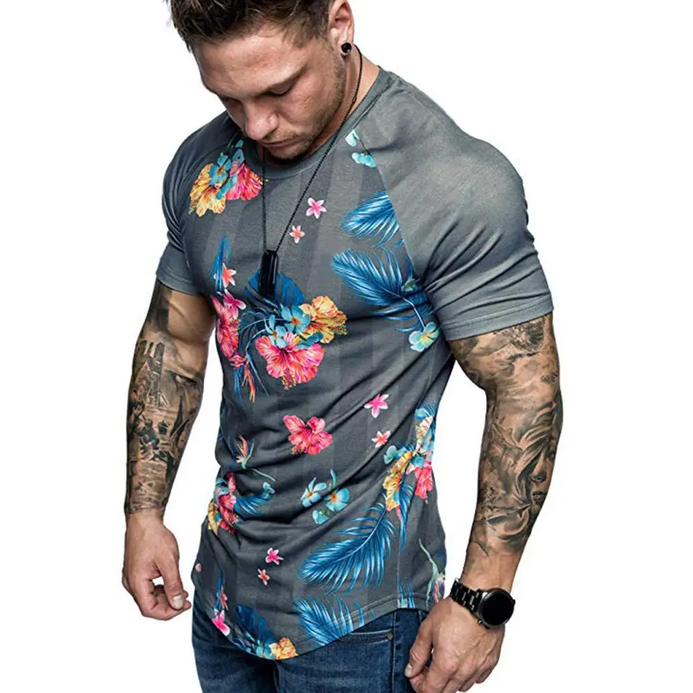 

T Shirt Mens Quick Dry Fitness Short Sleeve Muscle tshirt Liverpool Floral Printed Male Shirts Camisetas 2019 Drop shipping c