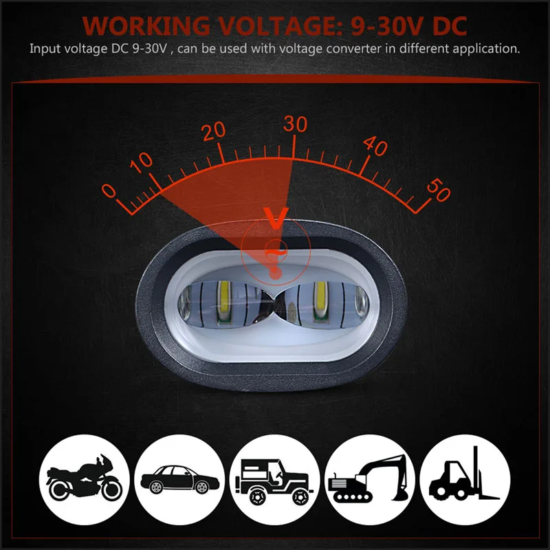4 шт. 6D 20 Вт светодиодный рабочий светильник Белый Универсальный Мотоцикл Внедорожный вспомогательный Точечный светильник для вождения противотуманный светильник для автомобиля грузовика внедорожника ATV UTV