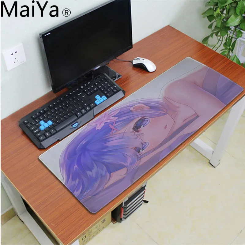 LockEdge 30x80cm MaiYa Новое поступление Rem Re ZERO индивидуальные коврики для мышки ноутбука Аниме Матовый коврик для мыши мышь прочный коврик для мыши на стол - Цвет: LockEdge 30x80cm