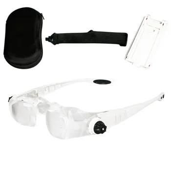 

1PCS Headband 3.8X/4.0X Bracket TV Glasses Magnifier Loupe Goggles Magnifying Glass with Phone Holder Glasses Case