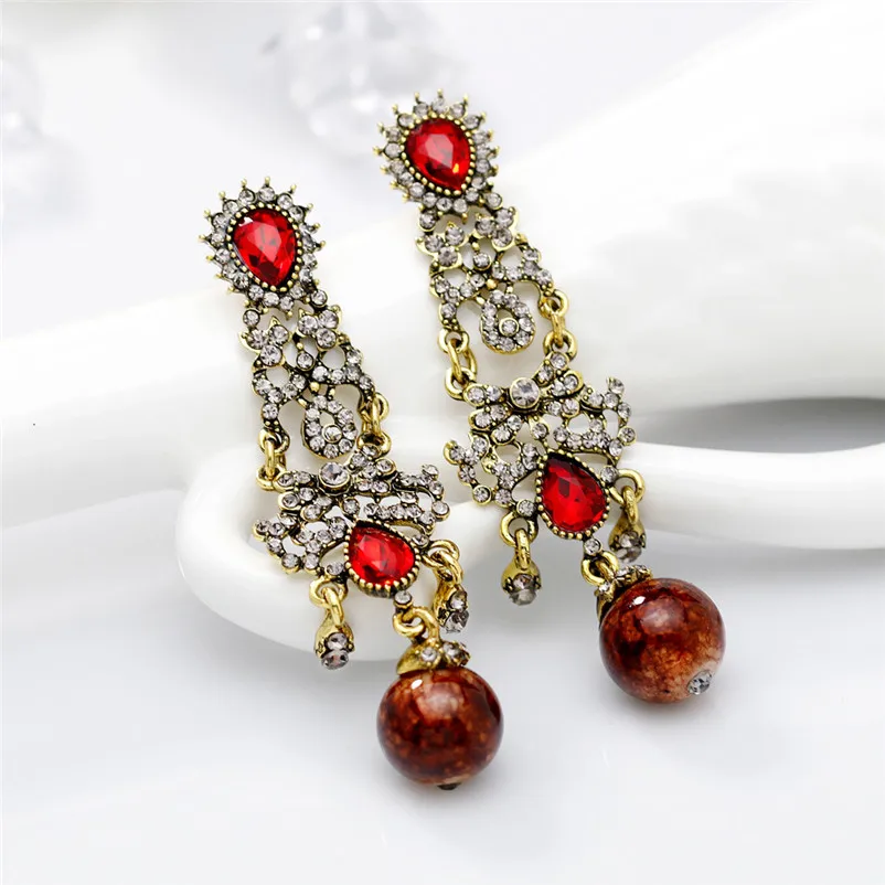 Trendy Earrings for women Dangle earrings Zircon earrings encrusted love heart earring for girls Jewelry Brincos Y10#N (1)