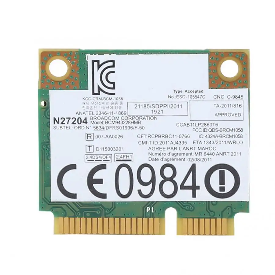 BCM943228HMB Двухдиапазонная 300 M Mini PCI-E сетевая карта для lenovo PC 04W3746 Двухчастотная сетевая карта