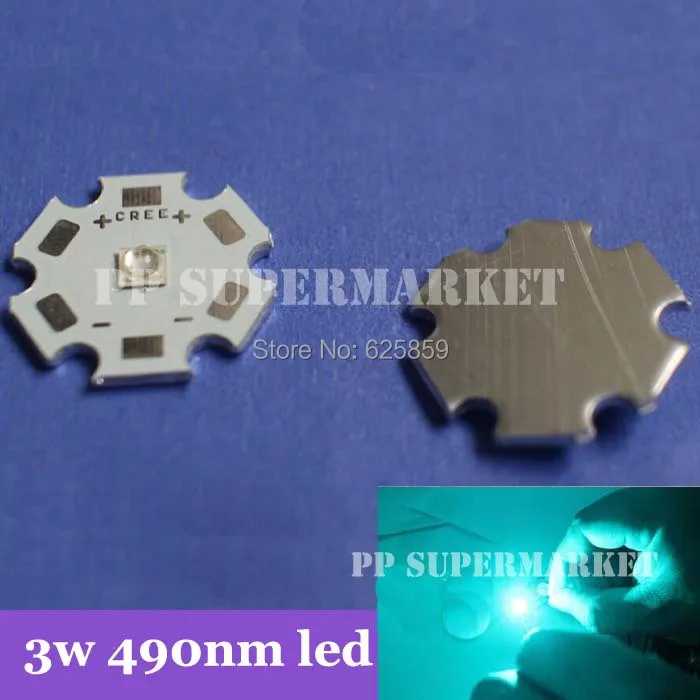 

10pcs/lot Cyan 3W 3535 High power led 490-495nm Led on 20mm Star Board