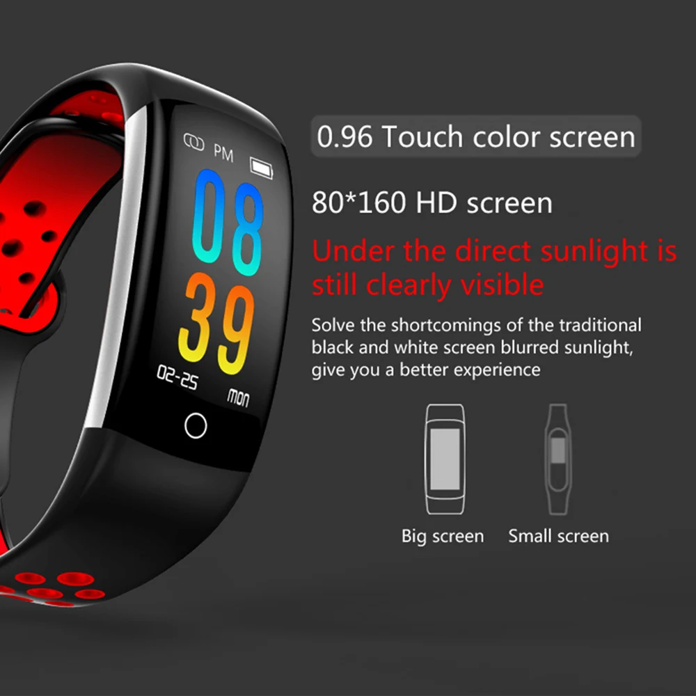 SIKEMEI Waterproof Sport Fitness Smart Bracelet Wrist Band Wristband Heart Rate Blood Pressure Oxygen for iPhone Android
