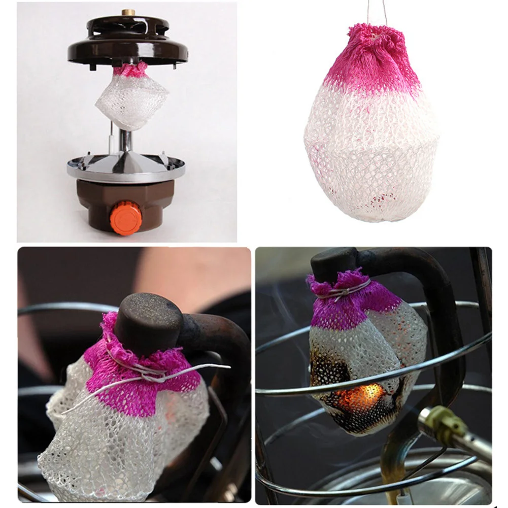 

10pcs Outdoor Tools Lampshade Gauze Mesh Safe Gas Lantern Mantles Cover Shatterproof Non-Polluting Camping Light Spare Parts