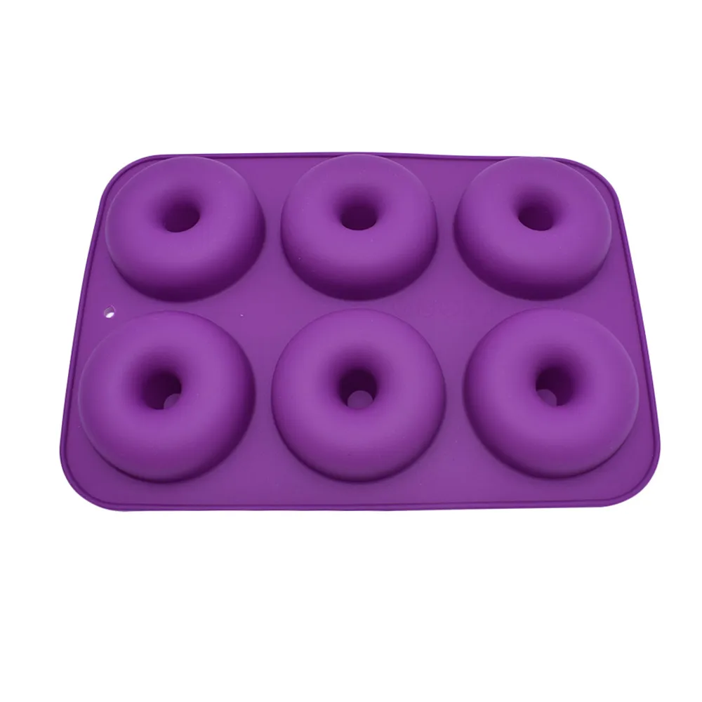 6-Cavity Silicone Donut Baking Pan Non-Stick Mold Dishwasher Decoration Tools Safe Baking Tray Maker for Biscuit Bagels#1