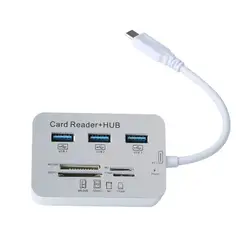 Многофункциональный Type-C до 3 порта USB 3.0/3.1 концентратор + MS SD M2 TF Card Reader для macBook EM88