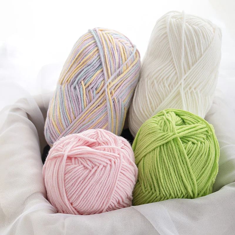 

300g/6 Balls Warm Soft Milk Cotton Yarn Baby Wool Yarn for Knitting Children Hand Knitted Yarn Knit Blanket Crochet Yarn