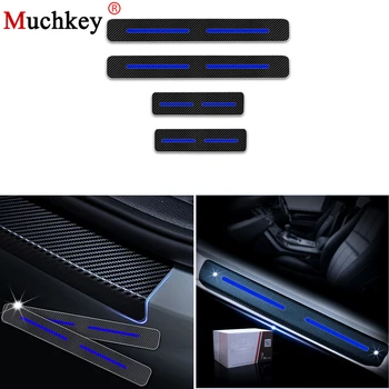 

4D Carbon Fiber Sticker For Toyota Avalon 2013 To 2018 Car Door Sill Protectors Scuff Plate Stickers Car-Styling 4Pcs