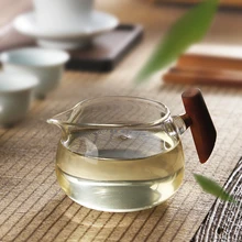 Стеклянная ярмарка чайная чашка кунг-фу чайный сервиз аксессуары Толстая термостойкая чайная чашка японский стиль деревянная хандер чайная чашка
