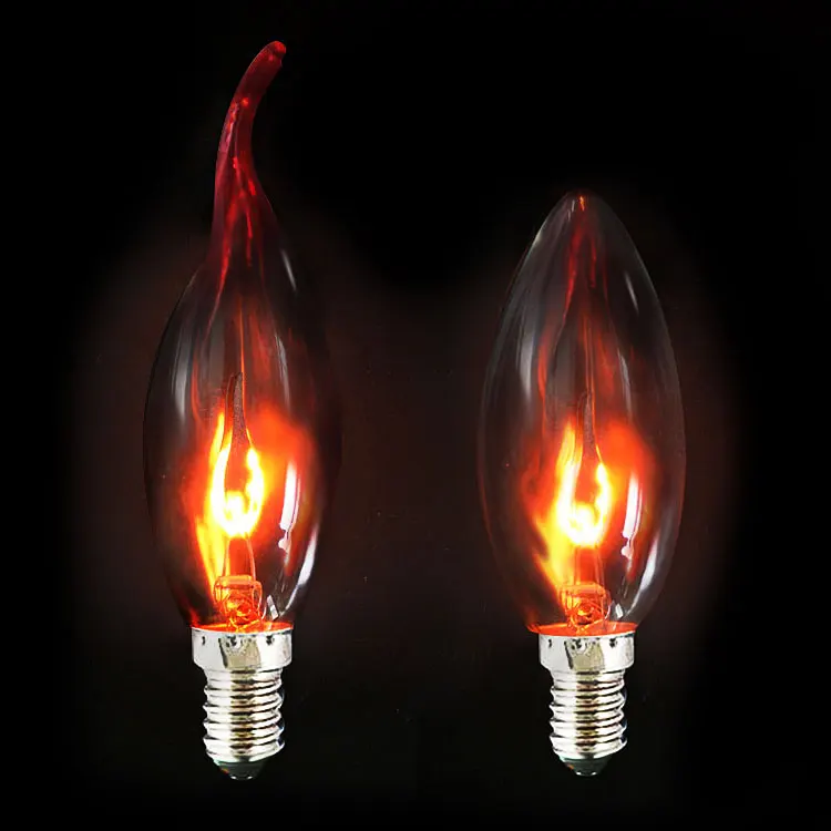 10pcs gt led edison bulb e14 e27 3w c35 flame fire lighting candle lamp light bulbs