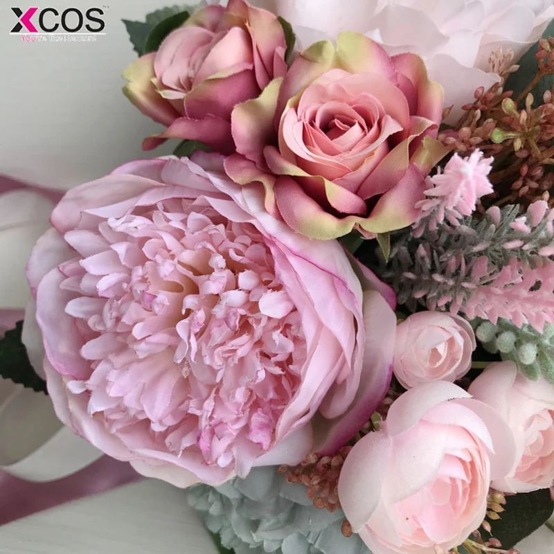 Горячая белый розовый невесты Свадебные аксессуары пены цветы розы Букет невесты искусственный свадебный букет de noiva