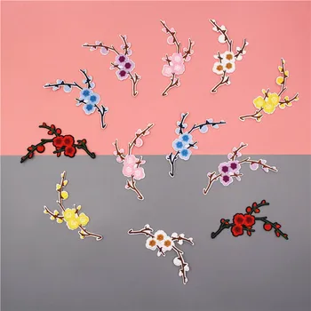 

Fabric Embroidered Plum Blossom Patch Cap Clothes Sticker Bag Sew Iron On Applique DIY Apparel Sewing Clothing Accessories bu162