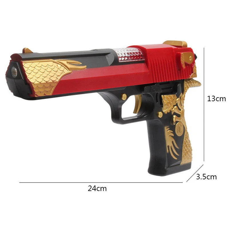 Abbyfrank игрушечный пистолет пустынный Орел Электрический моделирующий пистолет-светильник ударный проекционный пистолет для мальчиков модель игрушки для детей не может снимать