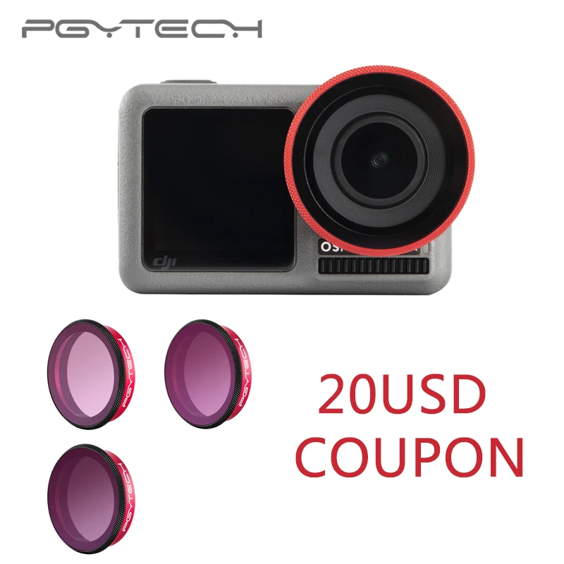 

PGYTECH OSMO ACTION Camera Gradient Lens Filter ND8-GR ND16-4 ND32-8 Set Professional Version For DJI OSMO Camera Accessories