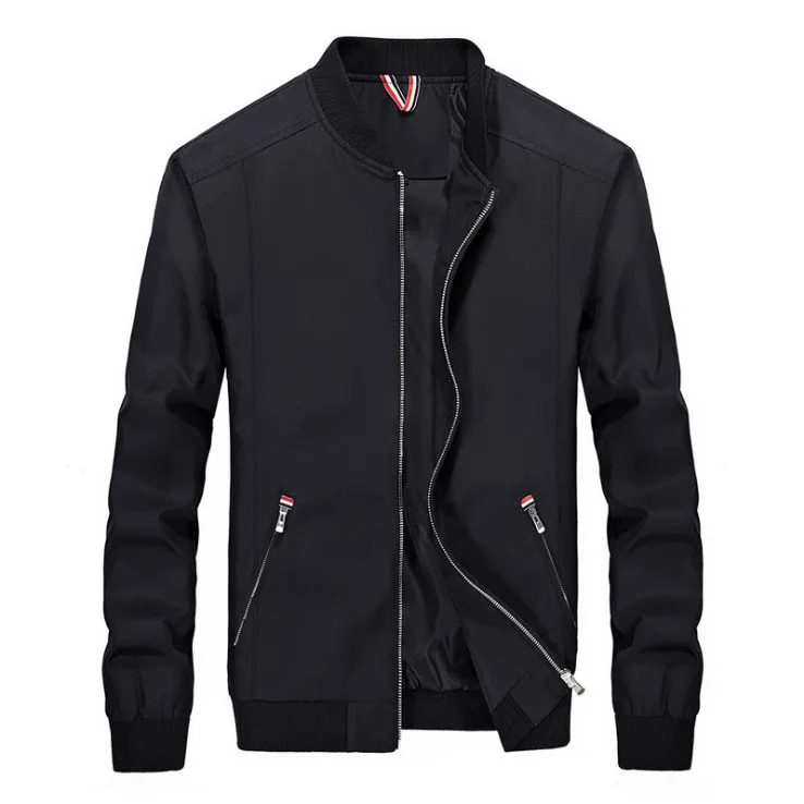 Черный Весенняя куртка Для мужчин мода Slim Fit Легкая куртка на молнии Водонепроницаемый куртка Повседневное мужской верхней одежды Casaco Masculino 4XL - Цвет: Черный