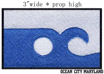 

Ocean City, Maryland USA Flag embroidery patch 3" wide shipping/ocean century/solid patch/vacation emblem