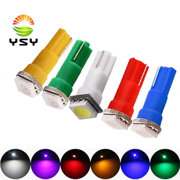 

YSY 500pcs 12V T5 5050 SMD 1LED Car Wedge Side Lamp Parking Light 6 Colors white/blue/red/yellow/green pink