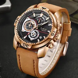 2018 LIGE новые часы Для мужчин модные кожаные кварцевые часы Для мужчин s часы лучший бренд роскошных Водонепроницаемый спортивные наручные