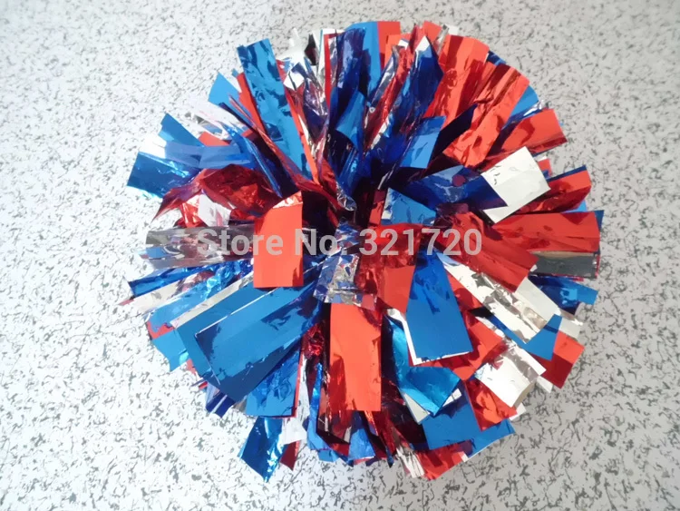 جديد الكريات المشجع الرقص (10 أجزاء/وحدة) مختلط لون معدني التشجيع بوم بومس لون و مقبض يمكن اختيار