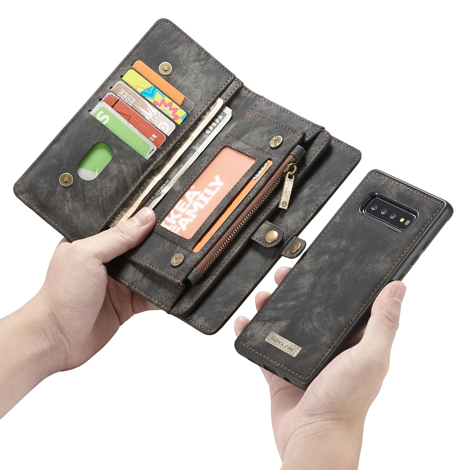 الفاخرة سحاب محفظة ل كوكه سامسونج غالاكسي S10 5G S10e S10 زائد حالة الوجه غطاء Etui غالاكسي A20 A30 a40 A50 A70 المغناطيسي أكياس