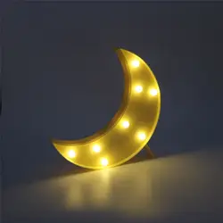 Фантастические 3D знаковое событие желтая луна ночь светодиодные лампы Детские спальные свет Малыш Спальня Декор Детский день подарки