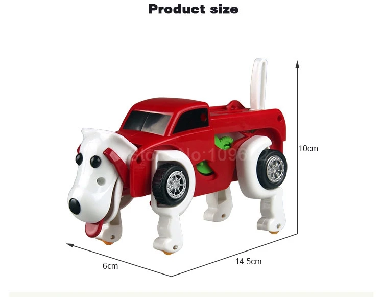 4 цвета Windup Автоматическая трансформация собака деформация Заводной автомобиль заводные игрушки для детей заводные рождественские подарки для детей