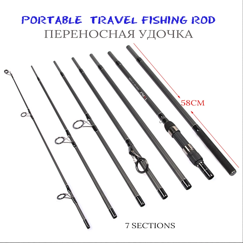 

3.6m Carbon Fiber Rod Spinning Carp Fishing Rods Casting Travel Rod 7Section Fast Action Fishing