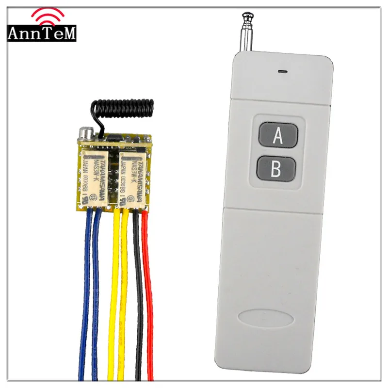 

Anntem RF Micro 2CH Long Range Mini Double Relay Receiver Remote Control Switch 12v 433mhz DC3.7v to 24v Super Power Transmitter