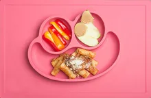 * 2017 1 Unids Nuevo Bebé Conjunto Mantel de Silicona Divertido Dividido Plato Tazón Placa/Bandeja De Succión de Silicona Manteles Placa sonriendo Almohadillas Estera