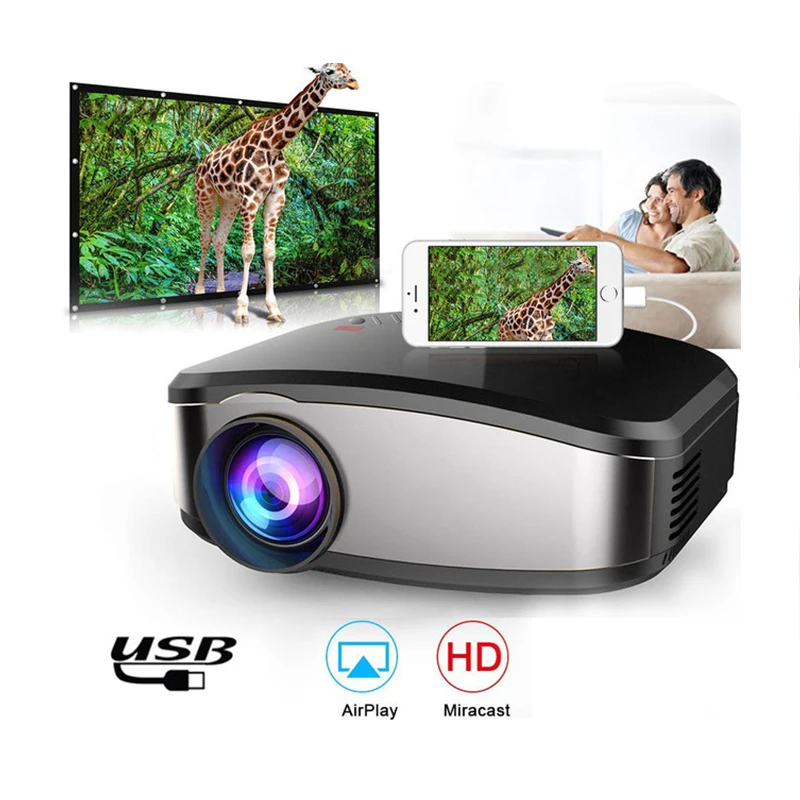 Мини проектор портативный мини светодиодный видео Поддержка 1080P с HDMI USB VGA AV