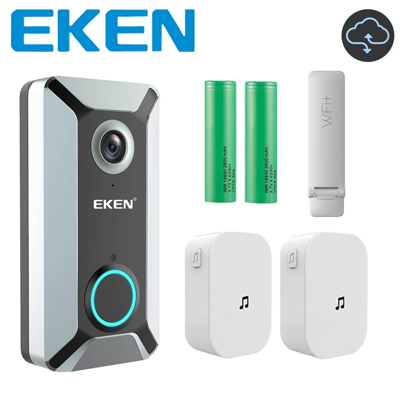 Дверной звонок EKEN V6 серебристый 720P Wi Fi водонепроницаемый|Дверной звонок| |