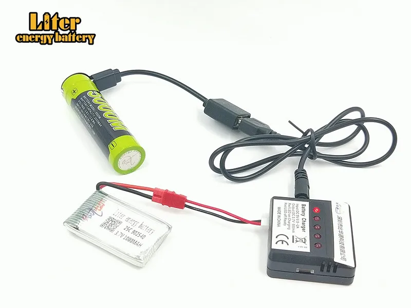 3,7 в 1000 мАч 902540 LiPo батарея Integrated зарядное устройство для SYMA x5hw x5hc RC Drone Quadcopter + AC 5in1 запасных Запчасти комплект